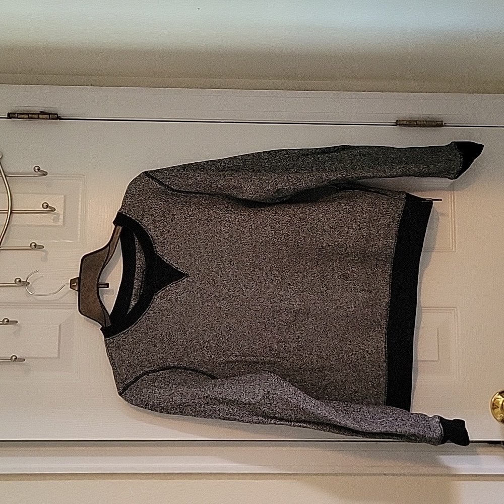 Gray and Black Cropped Sweatshirt